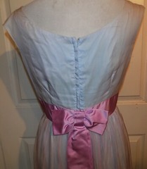 Vintage 60s Blue & Lavender Chiffon Covered Long Party Dress Harry Keiser B36