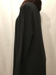 Vtg 50s 60s LAZARUS 100% CASHMERE Black SOFT MINK FUR Wedding Ring Collar Coat M