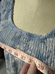 Vintage 1970s Baby Blue Prairie Maxi Circle Dress Bell Sleeve Cottagecore XS/S