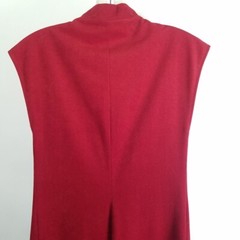 Vtg Patty O’Neil High Collar Asian Inspired Maxi Arnel Sueded Red XS Size 0 2