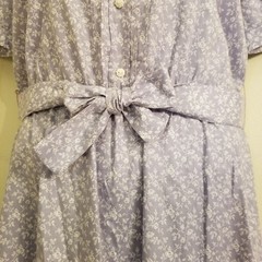 ITEMS California 14 Midi Dress Lavender Floral Puff Sleeve Ruffle Prairie Vtg