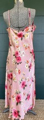 Vintage 90s bebe Slip Dress Pink XL Floral Y2K Satin Made In USA Romantic