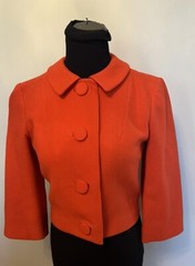 Vintage 60’s Pendleton Wool Cropped Jacket Jackie O – Mad Men Big Button XS-S