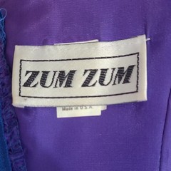 Zum Zum 1980s Party Dress Juniors 5-6 Purple Blue Lace Polyester Acetate