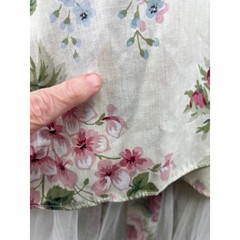 VTG Loralie Dress Womens Sz 10 Cottagecore Floral Print Southern Belle Tulle