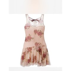 Diesel Sheer Vintage Mesh Floral Pink Dress Sz Medium Rare Boho Y2K Cottagecore