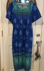 Coastal National blue greens star fish women’s long lounge dress size M leisure