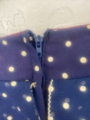 Vintage Coco California Blue with polkadots maxi dress size 10 Paper Tag Lined