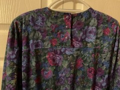 Stuart Alan Petites Vintage Floral Maxi Dress Semi Sheer 12P U.S.A. Cottage Core