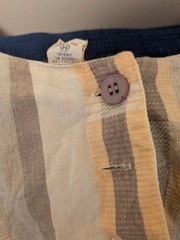 Vintage Lord & Taylor sleeveless grey, pink, and white striped cotton dress XS