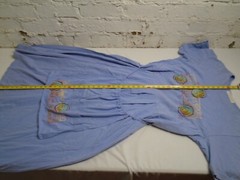 Vintage 90s Blue Fish Organic Flowy Dress Lagenlook Abstract Handpainted Size 1