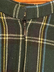 Vintage Addenda Tartan Green A-line High Waisted Wool Skirt 22.5″ Waist