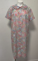 Vintage JCPenney Misses Size 18 House Coat Pocket Snap Front Floral MuMu
