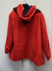 Vintage 80s Lady Penguin Women’s Red Wool Hooded Coat Plaid Scarf USA Sz 20.5