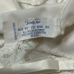Vintage 1960s Vanity Fair Off White Nylon Full Slip Lace Made in USA Size 40
