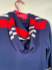 1960s/70s Mod Color Block Dress With O Ring Zipper And Hood Size XS/S