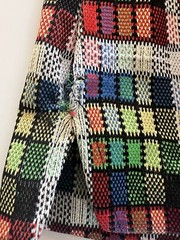 VTG 70s JC Penney Fashions Button Up Poly Tartan Plaid Shirt Top Wide Lapel M**