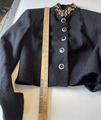 Vintage TAIGA Wool Bolero Cropped Military Look Trim Collar Size 2