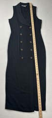 Vintage LaBelle Black Double Breasted Sleeveless Midi Dress Size 5 USA