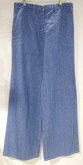 T1 ViNTAGE 70s BLUE DENiM CHAMBRAY WiDE LEG BELL BOTTOM JEANS 13/14 Hong Kong