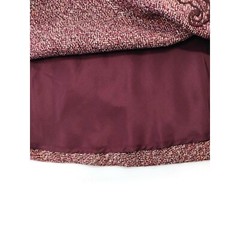 Vinatge 90s Y2K Express Skirt Wool Blend Midi Embroidered Burgundy Red Btn S 3/4