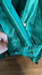 Vtg 80’s House of Bianchi emerald green satin long sleeve dress , grown size 10
