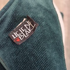 Vintage Helene Blake Green Velour Cord Midi Dress Tie Waist Cottagecore Womens L