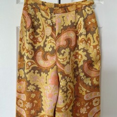 VTG Sportempos Flat Front Side Zip Straight Leg Floral&Paisley Print Pant XXS/XS