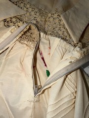 Vintage 1970s Mexican Embroidered Festival Cream Prairie Crochet DRESS
