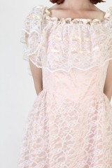 Vintage Dance Allure Prom Dress Alfred Angelo White Lace Pink Victorian Dress 11