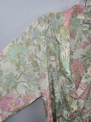 Vintage Jo Intimates Polyester Satin Floral Shimmery Wrap Robe Size Medium