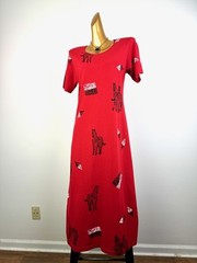 Vintage VTG 90s grunge dress animal print midi sundress