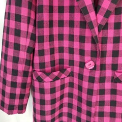 VTG Chad Stevens Pink Black Buffalo Check Skirt Suit Set Clueless 10/12
