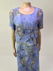 Vintage 90’s Carol Anderson Women’s Dress 6 rayon Floral Maxi Long Watercolor O4