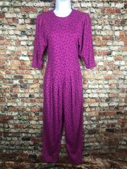Vintage 80s 90s Floral Pink Romper Jumpsuit Boho Cottagecore Retro Homestead