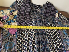 Vintage Floral Paisley Lady Carol Rayon Button Down Shirt Dress USA 16 NOS Boho