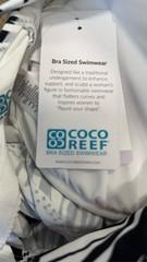 Coco Reef Tankini Top 38DD Black White Tropical Leopard
