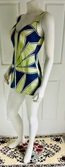 Vintage 1970’s Rose Marie Reid Blue Green One Piece Skirted Swimsuit Size 12