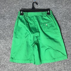 Vintage Lord & Taylor Pleated Shorts Womens 8 Green Cotton High Rise Bermuda