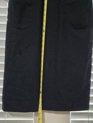 Vintage 1960s Mod Shift Dress Black Heavy Wool Knit ILGWU Union Label Pocket Day
