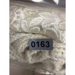 Vintage Chaus Cream Lace Collar Cardigan Sweater Womens Small Ramie Cotton Knit