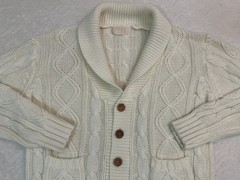 Vintage 1970s 70s Montgomery Ward Chunky Knit Fisherman’s Cardigan Sweater, M L