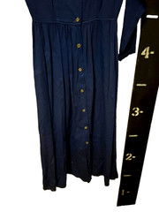 Garron Vintage Shirt Dress Blue Midi cotton but feels like rayon Sz S or 6