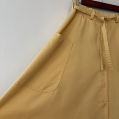 Vintage Sunny South Fashions Skirt Medium Yellow Pockets Midi 80s