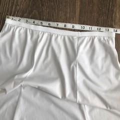 VTG Vanity Fair Flare Half Slip White Large 23 in Length -Altered -FLAWS
