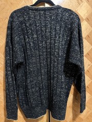 Vintage 80’s Diana Marco Womens Black Gold Metallic Sparkle V-Neck Sweater M/L