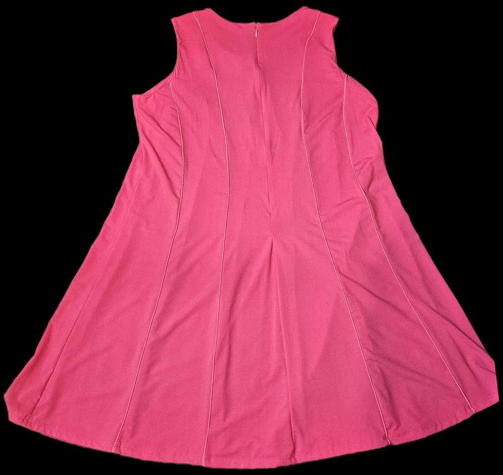 Anthony Richards Hot Pink Mod Shift Dress 1X Sleeveless A-Line Go Go Twee Retro