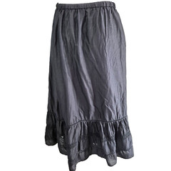 Y2K Vintage Black Strapless Dress Or Skirt Frill Drawstring Adjustable Size 14
