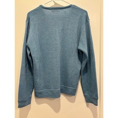 Vintage Champion Doran Casual V-Neck Sweater Blue Acrylic Rayon Knit Mens Medium