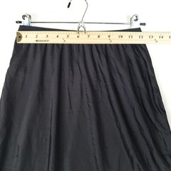 Vintage Donna Karen Intimates Nylon Half Slip Small Spell Out Band Black 17 in